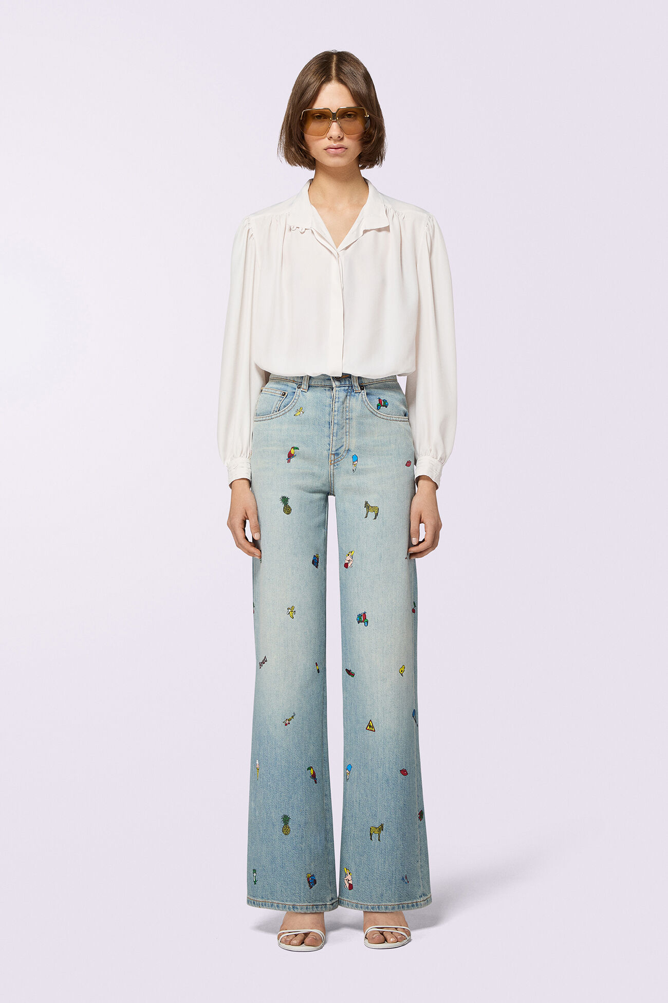 Toys Print Wide Leg Jeans Light Blue